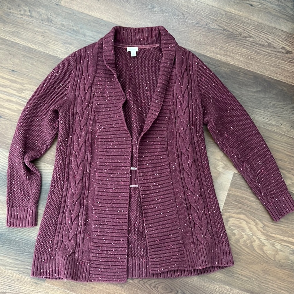 LL Bean Cardigan-Burgundy